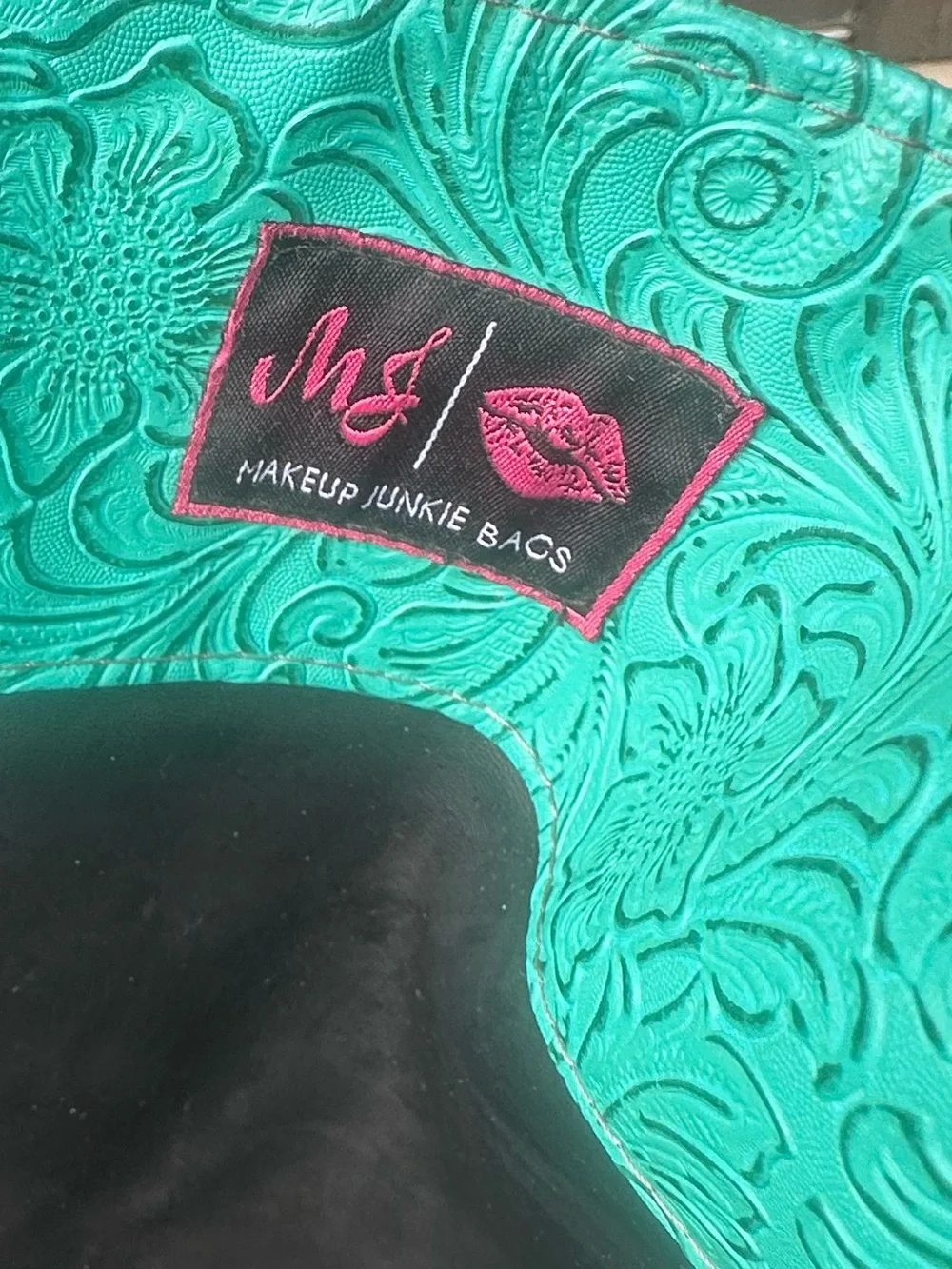Makeup Junior Teal Floral Tote Bag